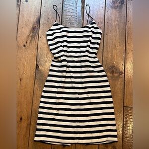 J. Crew Silk Black and Cream Slip Mini Dress